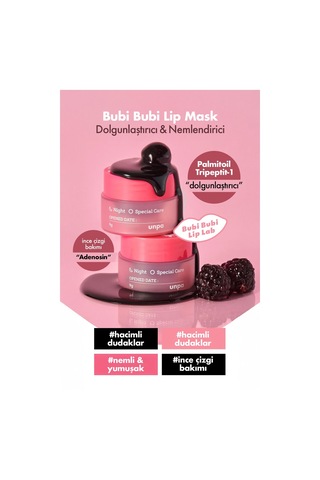 Unpa Dolgunlaştırıcı ve Nemlendirici UNPA Dudak Maskesi Bubi Bubi Lip Mask