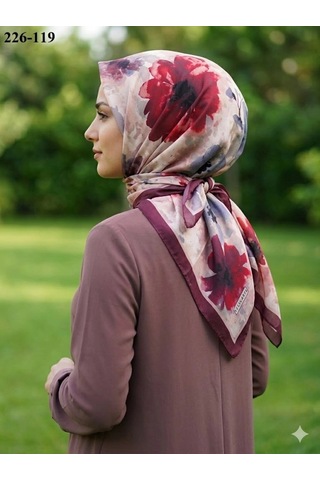 Velscarfs Soft Pamuk Parla Eşarp Bordo 226-119 Çok Renkli