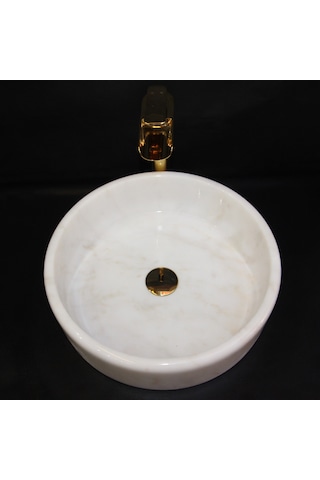 Afyon Kristal Beyaz Silindir Lavabo