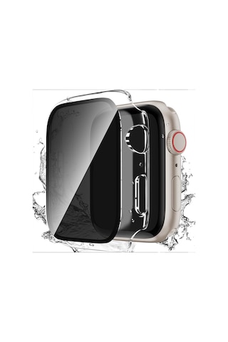 Apple Uyumlu Watch Series 7 8 9 41mm Hayalet Pc Sert Kasa Ekran Koruycu 360 Güvenli Koruma