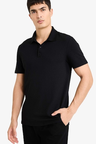 DeFacto Slim Fit Dar Kesim Polo Yaka Kısa Kollu Pamuklu Modal Karışımlı Basic Düz Siyah Tişört M6609AZ24SPBK81