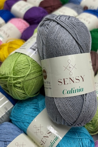 Sensy Calinia 100% Merserize Pamuk Örgü İpi, Dantel İpi, Tığ İpi, Giza Mısır Pamuğu İp Turkuaz