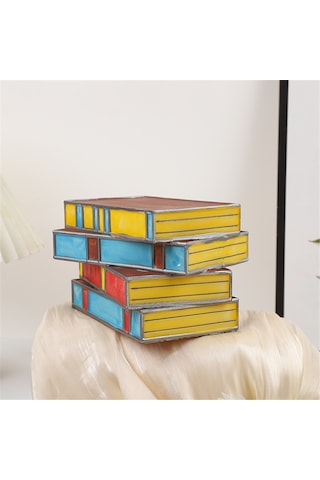 Hombey Retro Renkli Reçine Kitap Lambası - Ofis/ev Dekoru Işıklı Santral, Rahat Okuma Atmosferi, Kolay Kullanim