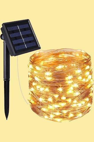 Güneş Enerjili 200 Led Dış Mekan Aydınlatma Şeridi Çok Renkli