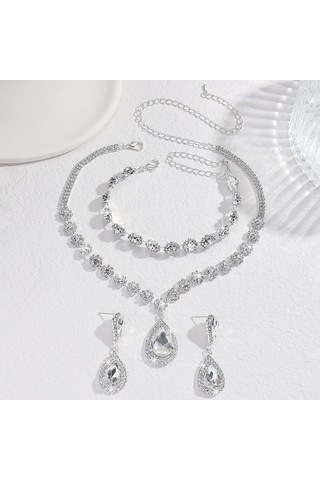 Akşam Elbiseleri Ve Özel Günler İçin Köpüklü Rhinestones İle Göz Alıcı Kadın Takılar Seti Çok Renkli