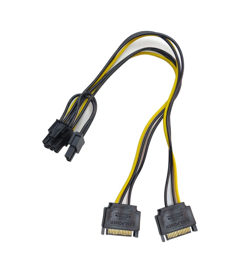 2x15 Pin Sata To 8pin 6+2 Pcı E Ekran Kartı Power Kablo 30cm