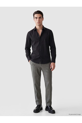 Lcw Busıness Siyah Slim Fit Poplin Erkek Gömlek