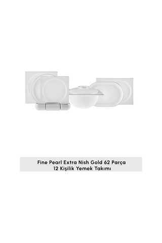 Karaca Red Carpet Collection Fine Pearl Extra Nish 62 Parça 12 Kişilik Yemek Takımı Gold