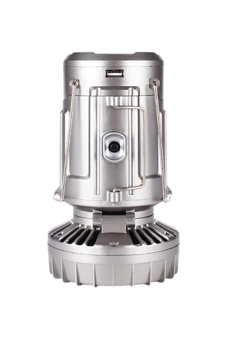 Homyl Güneş Enerjili Kamp Feneri Fanlı Elektrikli Fan Gümüş Gümüş