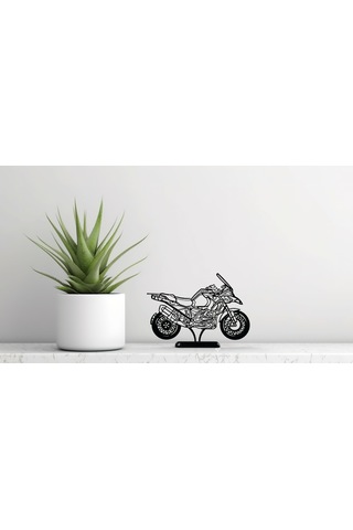 3d Yazıcı Üretimi Macera Motosikleti Masa Dekoru 20cm Siyah