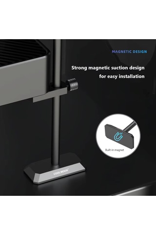 Sones Coolmoon Gh195 Masaüstü Bilgisayar Dikey Monte Edilen Grafik Kartı Koruma Rafı Metal Çubuk Manyetik Destek Braketi, Renk: Gümüş