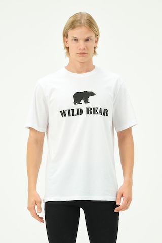 Rich Erkek T-shirt Ayı Baskılı Bear Tişört Beyaz