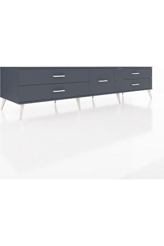 Kronos Tv Ünitesi 5 Çekmeceli 220x59x51 Antrasit-aytaşı/antrasit Aytası/antrasıt - Antrasıt
