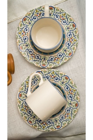 Saraylı 4 Parça 2 Kişilik Porselen Kahve Takımı 100 ml