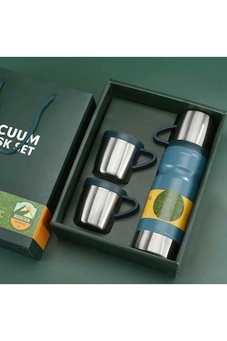 Kapris Çelik 3lü Termos Seti 680 Ml Mavi Kap-290 Mavi