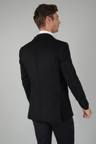 Bisse Comfort Fit Siyah Mono Yaka Çift Yırtmaçlı 6 Drop Yün Erkek Ceket Pck24k24209 D99 Siyah