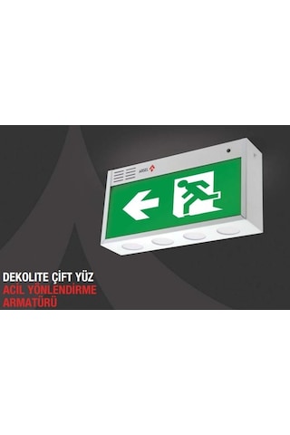 Arsel Dekolite Z Serisi Çift Yüzlü AE-3123-L Acil Çıkış Yönlendirme Armatürü Kesintide 180 Dak. Yanan 500 Lümen LED