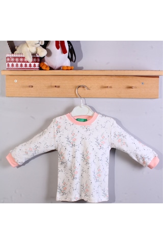 Çiçek Desenli Kız Bebek Eşofman Takımı %100 Pamuk Pembe