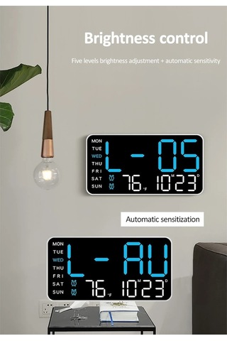 Ganzhoushop Zilinn Uzaktan Usb Tarih Siyah Sıcaklık Saatler Saati Saati Renki Powered Pembe Monte Masa Led Kumanda Kabuk Işık-31 Hafta Ekranı Duvara Duvar Dijital Çok Çift Büyük Alarmlı Zh Çok Renki