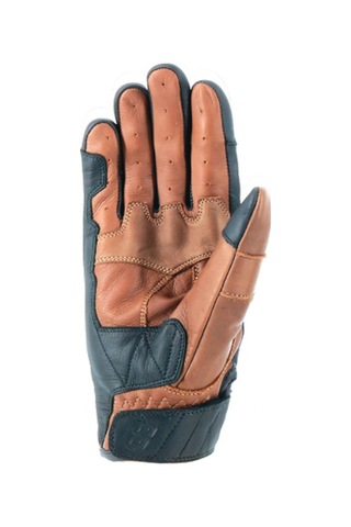 Oj Rust Kahverengi Korumalı Retro Kısa Deri Eldiven M