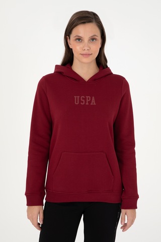 U.S. Polo Assn. Kadın Bordo Basic Kapüşonlu Sweatshirt 50289536-VR014
