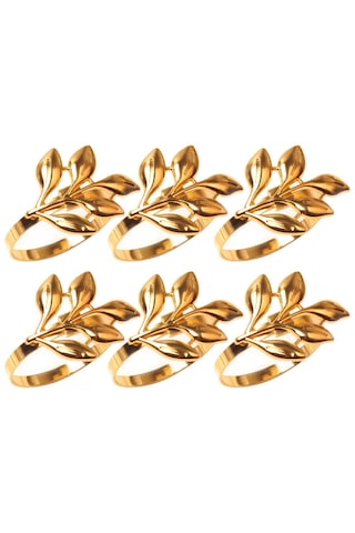 Homyl Narin Peçetelik Peçete Halkaları Parti Süs Için Altın Altın