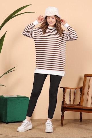 Kadın Sweatshirt-geniş Kalıp-tunik Boy-2 İplik S-m-l-xl 0152kdn 001