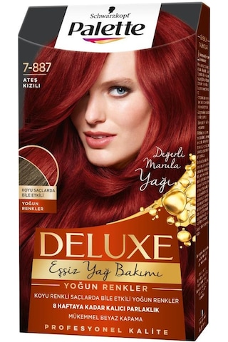 Palette Deluxe Yoğun Renkler 7 - 887 Ateş Kızılı X 2 Adet Saç Boyas