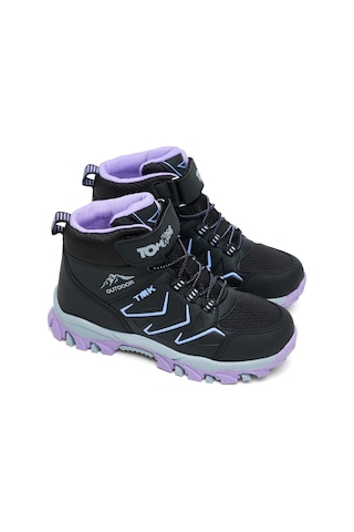 Tonny Black Çocuk Unisex Siyah Lila Rahat Kalıp Renkli Taban Bot Tbns010 431 Siyah Lila Siyah - Lila