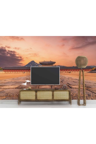 Güney Kore Gyeongbokgung Sarayı Manzaralı Duvar Kağıdı 1 M²