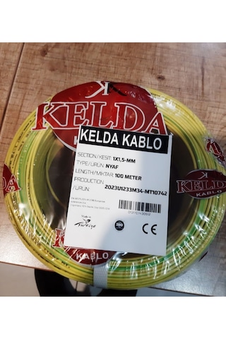 100 METRE 1x1,5 MM CCA NYAF ELEKTRİK KABLOSU - SARI