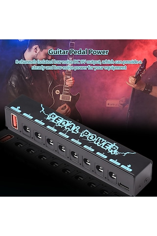 Suofeng Metal Gövde, 8 Kanallı Usb Çıkışlı Taşınabilir Gitar Efekt Pedalı Güç Kaynağı