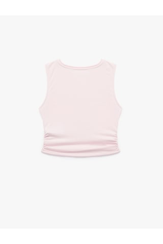 Koton Kolsuz Bisiklet Yaka Slim Fit Büzgülü Modal Sporcu Atleti Açık Pembe 5sak30069nk Pembe