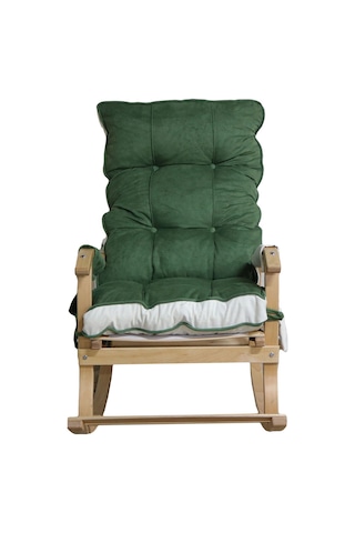 Mobildeco Sultan Lüx Yesıl Krem Ahşap Çift Renkli /cepli Sallanan Ceviz