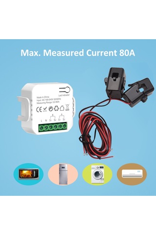 Kangvka Wi-fi Akıllı Enerji Monitörü 80a İki Yollu, Güneş Enerjisi Sistemi İçin Akım/voltaj Tespiti,涂鸦 Ve Google Asistan Desteği