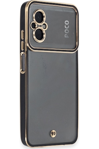 Poco M5 Kılıf Liva Lens Silikon - Siyah Çok Renkli
