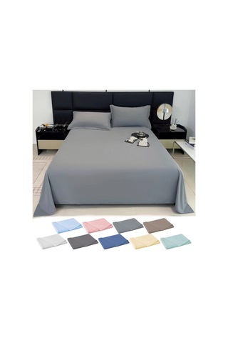 Qingmipy Lüks Otel Kalitesinde Yumuşak Mikrofiber Kraliçe Yatak Çarşafı - 230x220cm - Tüm Mevsimler İçin 111 Karakter Gri