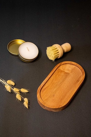 Naturel Ahşap Yağdanlık Sunum Standı Tahtası Altlık Diğer