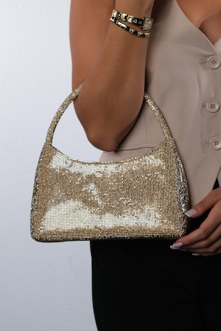 Roxane Altın Taşlı Kadın Abiye Çanta Altın