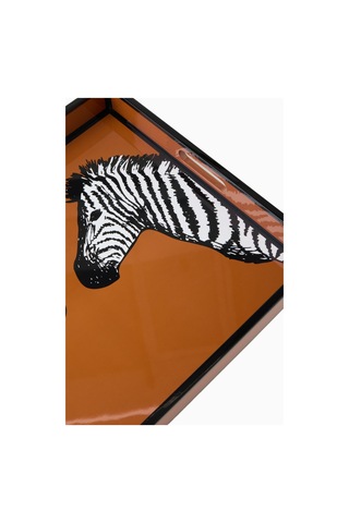 Jonathan Adler Zebra Lake Dekoratif Servis Ve Sunum Tepsisi, Kahverengi