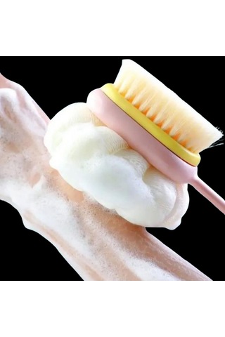 Uzun Saplı Banyo Duş Fırçası Lifli Sırt Temizleme Fırçası Masaj Etkili Vücut Temizleme Fırçası