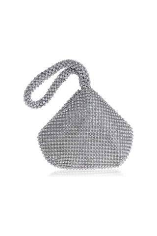 Wondernest Kadın Moda Gümüş Parlatan Ziyafet Partisi Elmas Çanta Gümüş