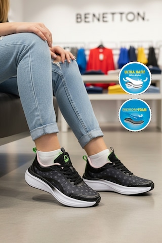 United Colors Of Benetton Bnı-11441 G Siyah-beyaz Kadın Spor Ayakkabı SİYAH-BEYAZ