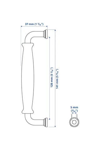 Ikea Klıngstorp 2'li Mobilya Kulpu 141 Mm Krom - Siyah