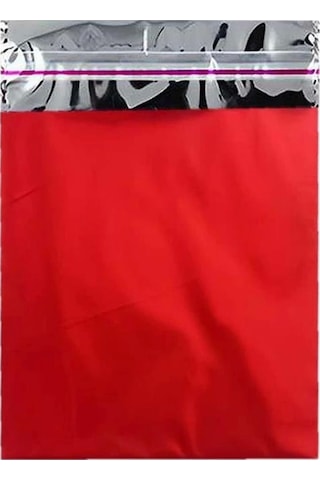 30x45 Cm Kırmızı Renk Bantlı Lüks Metalize Hediyelik Poşet 50 Adet