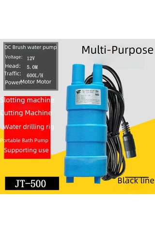 Hangfox 12v Dc Mikro Dalga Su Pompa - 5m Yüksek Lifting, 10l/dakika Debi - Direkt Tip Su Alma Cihazı Siyah Kablolu Gri Pompa