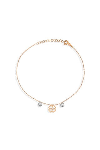 Argentum Concept Yonca Motifli 925 Ayar Gümüş Rose Halhal - H000901 Pembe