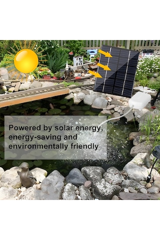 Konesam Taşınabilir Güneş Enerjili Akvaryum Oksijen Pompası - 1.6l/dk Hava, Ip67 Su Geçirmez, 40-50db Ses, Şarj Edilebilir