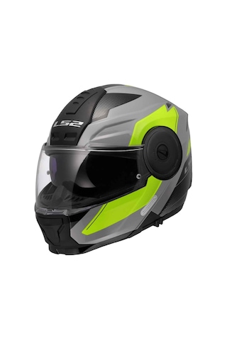 Ls2 Scope 2 Duria Çene Açılır Kask Siyah - Gri - Sarı