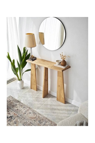 Ela Wood Working Cleopatra Masif Ağaç Dresuar 100cm Açık Meşe